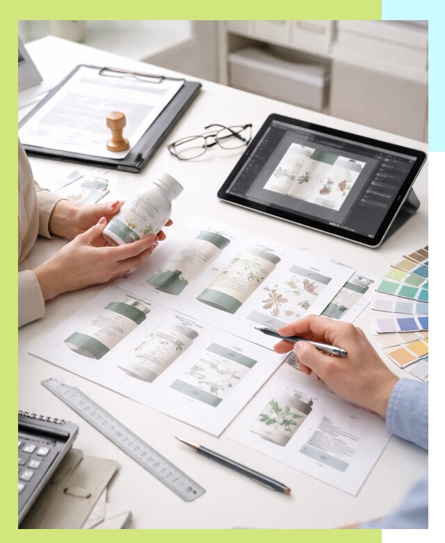 Профессиональная разработка дизайна и текста этикетки продукции в Реже